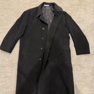 Nordstrom Joseph Abboud Men’s Long Black Wool Overcoat - Dressy, Like New!